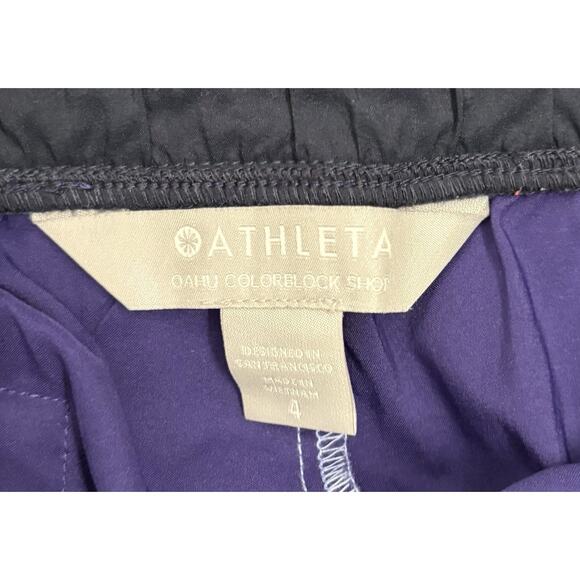 Athleta Oahu Colorblock Swim Board Shorts Purple And Blue Size 4 Beach - Picture 2 of 4